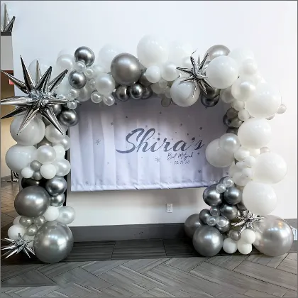 Silver-themed Organic Balloon Square Arch