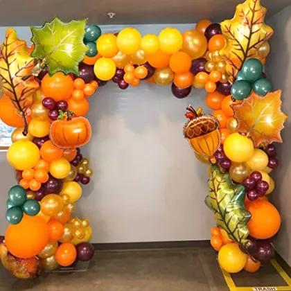 Autumn-themed Square Balloon Arch