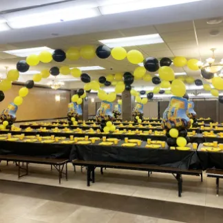 Yellow and Black Linking Balloon Arch