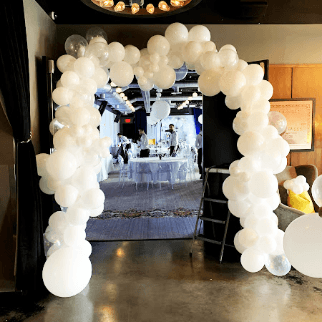 White Balloon Arch for Doorways