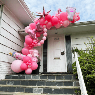Pink Organic Demi Arch for Birthdays