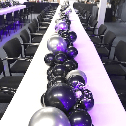 Purple balloon table runner