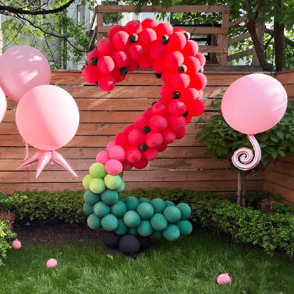 Cocomelon-themed Number 2 Balloon Sculpture