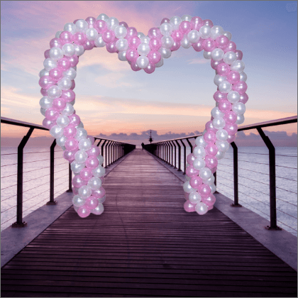Pink Heart Balloon Arch for Valentines