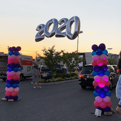 Floating Number Balloon Arch for Parking lot and Drive-Thru