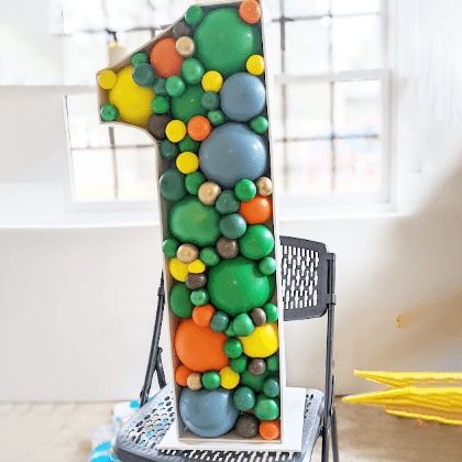 Safari-themed Number One Balloon Mosaic